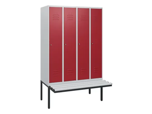 locker met bank,HxBxD 1950x1200x815mm,4vak,vak B 300mm,cil.-slot