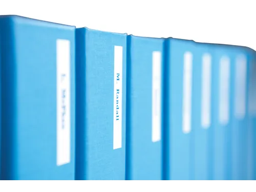 Labeltape Dymo LabelManager D1 polyester 9mm blauw op wit