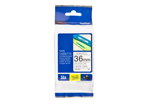 Labeltape Brother P-touch TZe-261 standaard 36mm zwart op wit