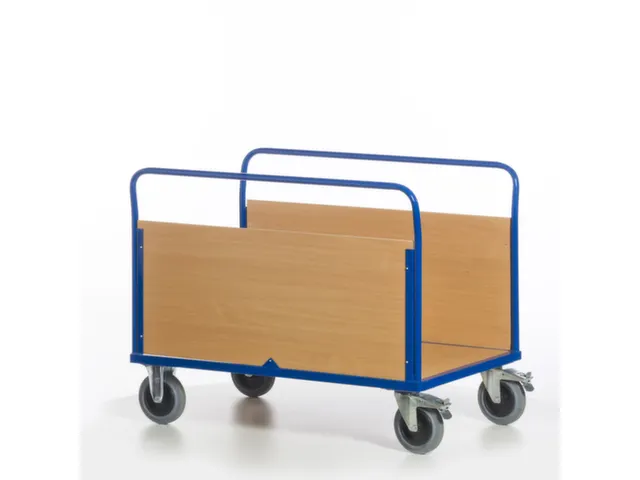 chariot à ridelles longitudinales,force 600kg,plateau Lxl 1200x770mm