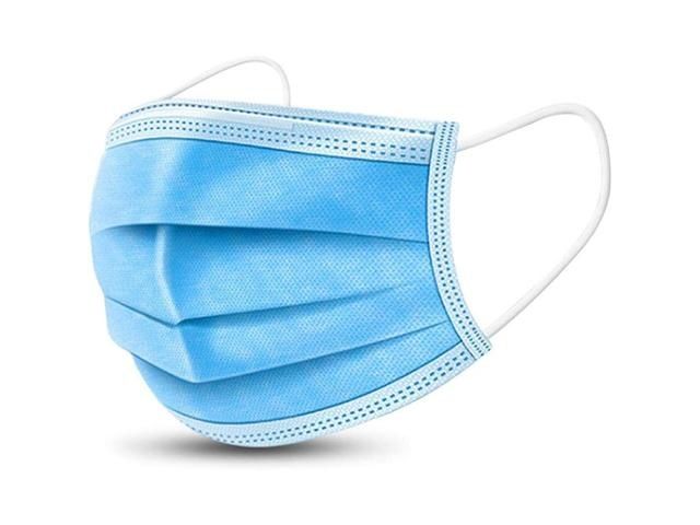 Mondkapje eenmalig gebruik 3-Laags blauw met elastiek Doos 50 Stuks | VeiligheidsartikelenShop.nl