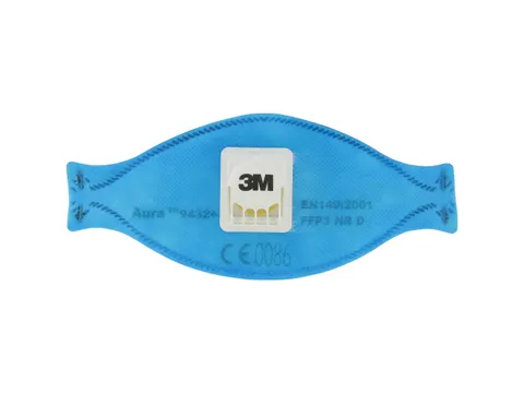 3M Aura stofmasker 9432+, FFP3, met uitademventiel, pak van 10 stuks
