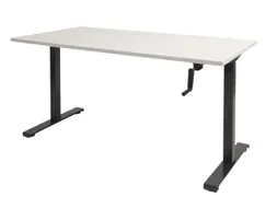 Dextro Slinger Bureau Zit-sta T-poot 140x80 Krijtwit 25mm Zwart