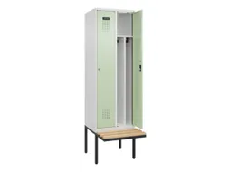 locker met bank,voor scheiding van kleding,HxBxD 2120x600x815mm,2vak