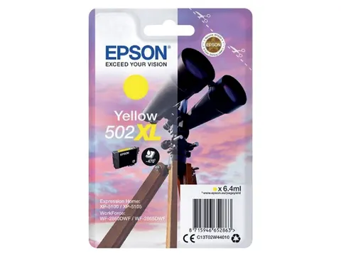 Inktcartridge Epson 502XL T02W4 geel HC C13T02W44010