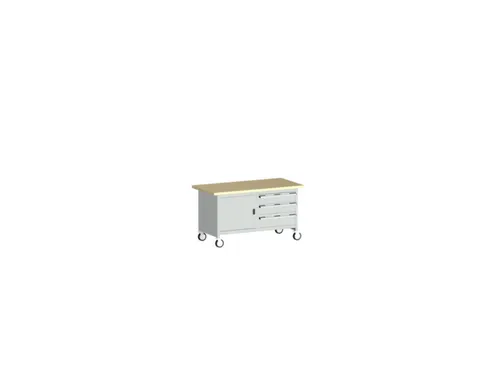werkbank,verrijdbaar,HxBxD 840x1500x750mm,beukenblad,draagverm. 1200kg