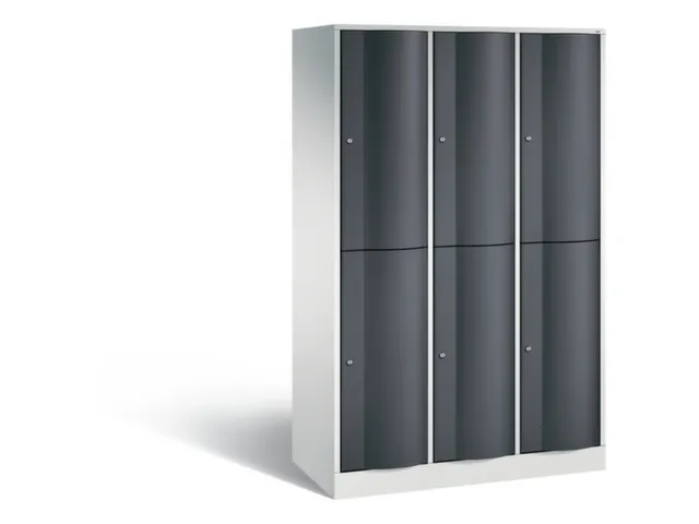 lockerkast cil.slot 1950x1150x540mm 3x2 vakken RAL7035 front RAL7021