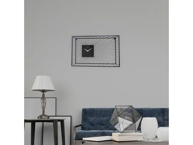 Horloge murale Nextime45x45x15 noir métal Vasco