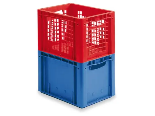 Euronorm Stapelkrat Pp Hxlxb 120X200X150Mm Wanden/bodem Gesloten Blauw