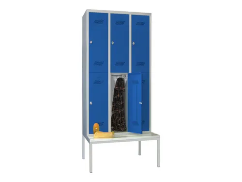 banklocker,dubbeldeks,HxBxD 2150x900x800mm,RAL7035,front RAL5010