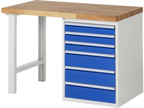 werkbank,HxBxD 890x1250x700mm,beukblad,draagverm. 750kg