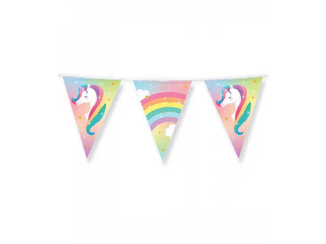 Vlaggenlijn 10 meter Party Flags foil Unicorn