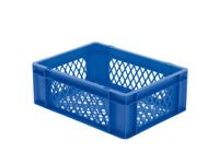 Euronorm-stapelbak 13l 145x400x300mm Wanden/bodem Opengewerkt Blauw