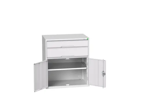ladekast HxBxD 900x800x550mm 2laden 2deuren RAL7035 front RAL7035