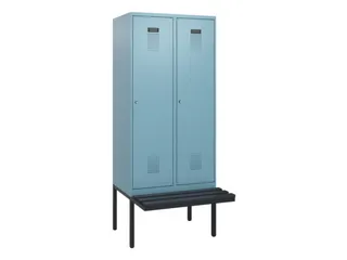 locker met bank,HxBxD 1950x800x815mm,2vak,vak B 400mm,cilinderslot - 2