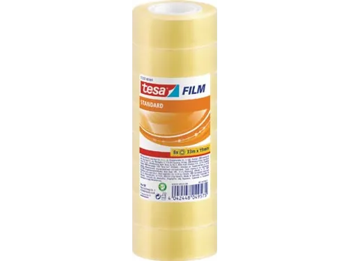 Plakband Tesafilm Standard, ft 19mmx33m, toren met 8 rolletjes