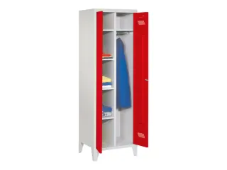 kleding-/wasgoedkast,HxBxD 1850x600x500mm,RAL7035,front RAL3000 - 4