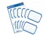Étiquette scolaire Z-design 6 feuilles cadre bleue