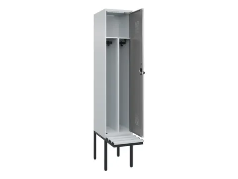 locker met bank,voor scheiding van kleding,HxBxD 2120x400x815mm,1vak