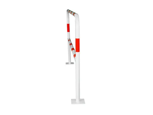 beschermbeugel,v. binnen/buiten,HxBxD 1000x2000x150mm,staal,wit/rood