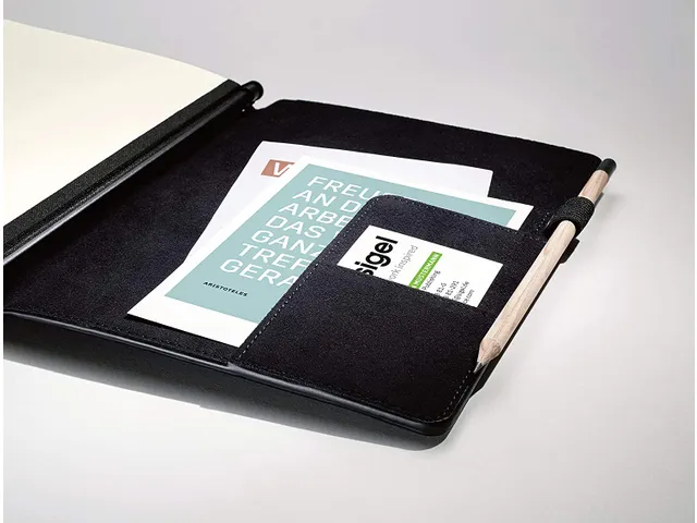 Business Organiseur Conceptum Flex simili cuir, A4, noir avec cahier l