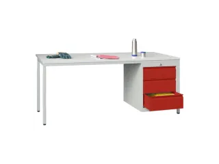Werkplaatsbureau 1700x800x720mm 3laden Rechts Ral7035 Front Ral3000 - 2