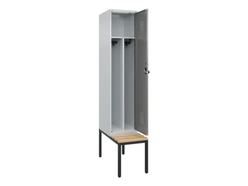 locker met bank,voor scheiding van kleding,HxBxD 2120x400x815mm,1vak