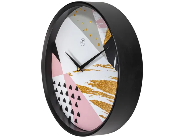 Horloge murale NeXtime 'Grace' Ø30cm plastique noir