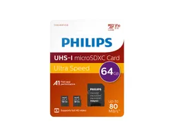 Geheugenkaart Philips micro SDXC Class 10 UHS-I U1 64GB 2 stuks
