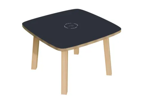 bijzettafel,HxBxD 400x600x600mm,4voeten natuur,vierkante buis