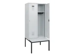 locker met bank,HxBxD 1950x800x815mm,2vak,vak B 400mm,cilinderslot