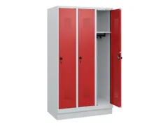 schoollocker,HxBxD 1630x900x500mm,3vak,vak B 300mm,draaigrendel,sokkel