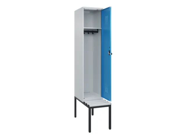 locker met bank,HxBxD 2120x400x815mm,1vak,vak B 400mm,draaigrendel