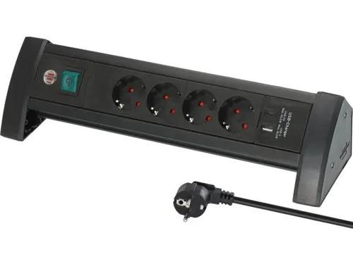 Stekkerdoos Brennenstuhl Premium 4-voudig USB-C en USB-A zwart