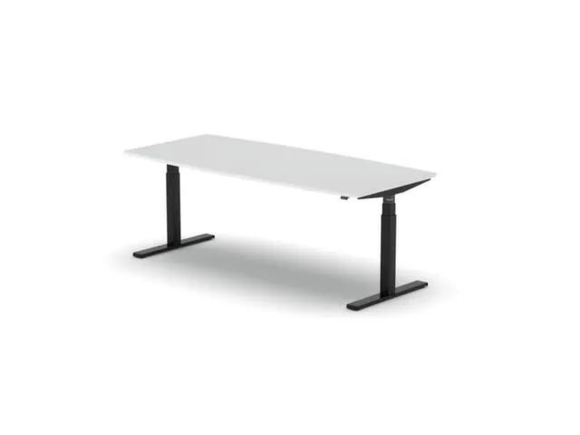 Elektrisch ihv Vergadertafel Vatvorm 2000x800mm Zwart+ Wit Blad