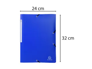 Elastomap 3 kleppen polypropyleen Ondoorschijnend A4 Donkerblauw - 7