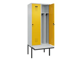 locker met bank,voor scheiding van kleding,HxBxD 2120x800x815mm,2vak - 1