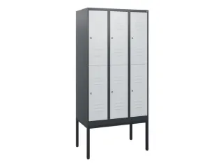 dubbeldekse locker,HxBxD 1950x900x500mm,3x2vak.,vak B 300mm,cil.-slot - 1