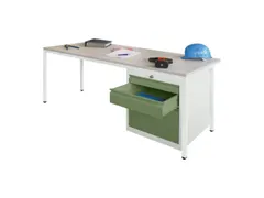 Bureau De Prestige Hxlxp 720X1700X80Mm 3Tiroirs À Droite Ral7035 Faç