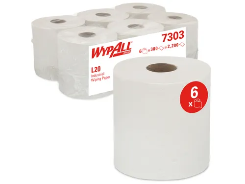 Poetsrol WypAll L20 2-laags 18,3cmx144m 380vel wit 7303