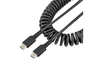 50cm USB C Laadkabel, Zwart, Robuuste Fast Charge & Sync USB-C Spiraal - 1