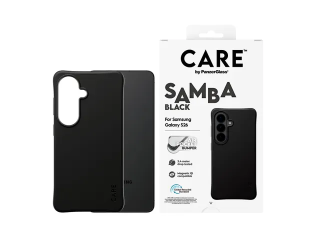 PanzerGlass CARE by Samba Case Black w. Qi Samsung Galaxy S26, H