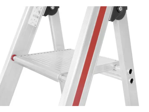 trapladder,eenzijdig,5treden,stand H 1,16m,balk L 1,95m,aluminium
