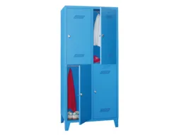 dubbeldekse locker,HxBxD 1850x800x500mm,2x2vak.,RAL7035,front RAL7035