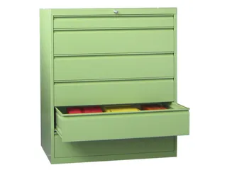 ladekast HxBxD 1200x1023x600mm 6laden slot RAL7035 front RAL6011 - 1