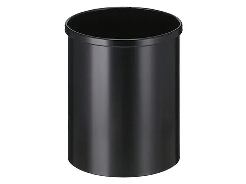 Ronde Papierbak metaal 15 liter Zwart