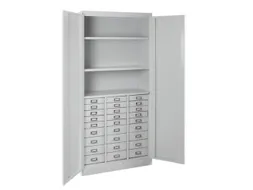 ladekast,HxBxD 1790x800x410mm,27lade(n),cilinderslot,romp RAL7035