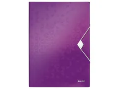 Elastomap Leitz WOW 3-kleps A4 Polypropyleen paars