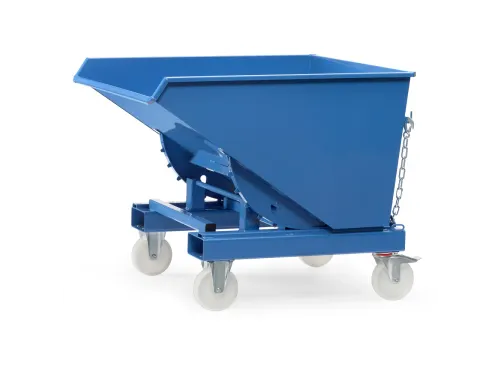 Kantelbakken 6030a Ral5007 1000kg 350 liter Aftapkraan