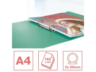 Colour'Breeze ringmap, 2 ringen, PP, ft A4, met soepele kaft Groen - 4
